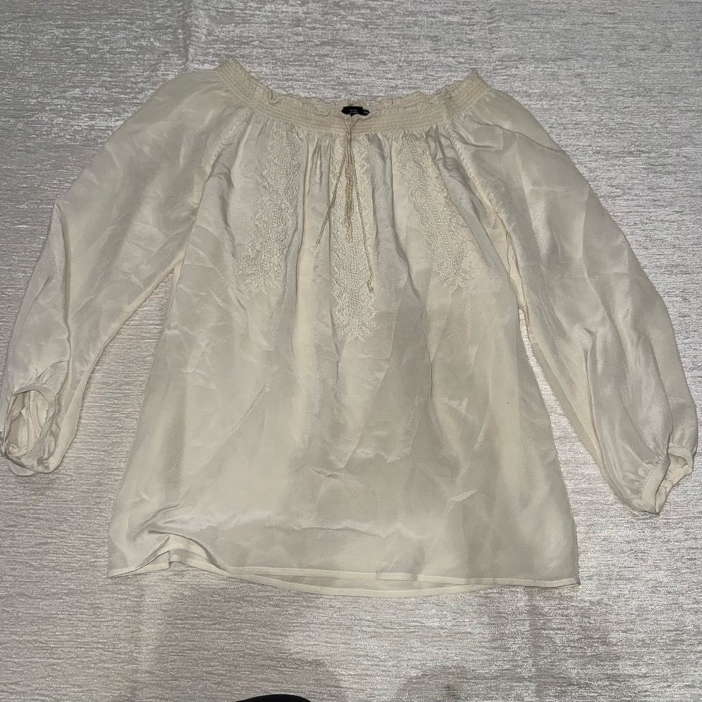 Elegant Cream Women's Blouse Top